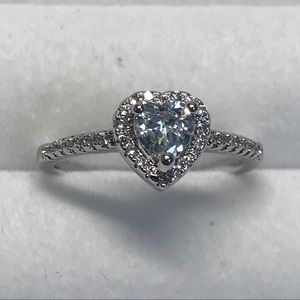 **SOLD** Size 8.5, “Diamond” Heart Ring